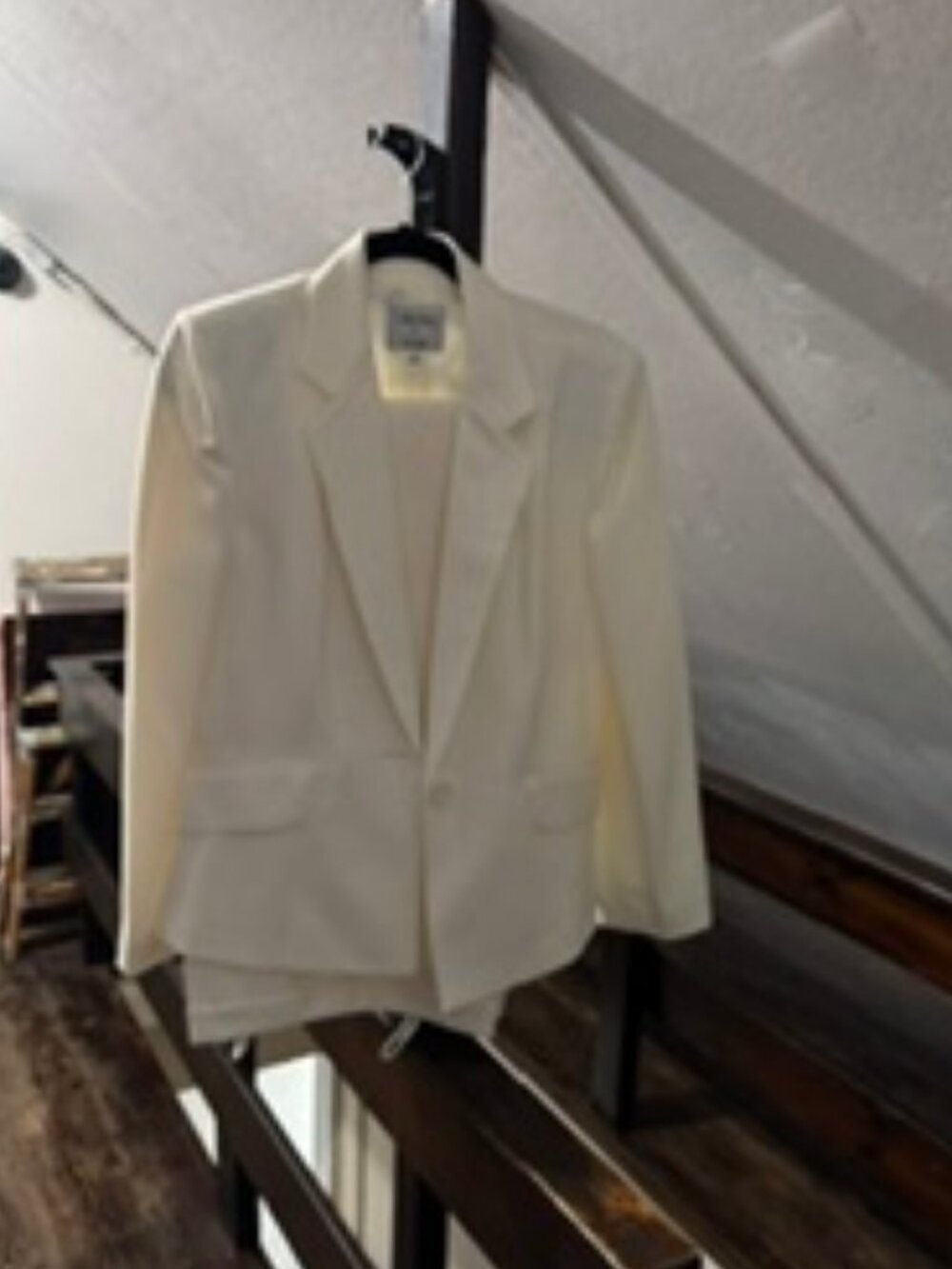 Le Suit Studio Collection Cream Off-White Blazer & Pants Set | Size 12